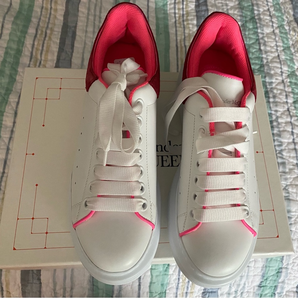 White & pink sneakers!THERE WILL NOT BE ANY PICTURES  SENT OUTSIDE OF POSHMARK